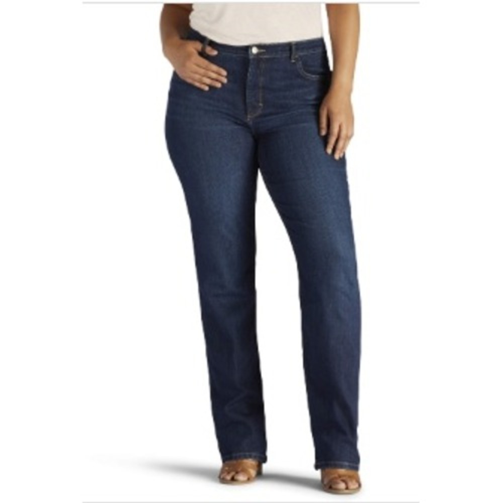 NWT Lee Women's Instantly Slims Relaxed Fit Straight Leg Plus Size Jeans 18W